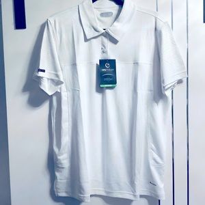 Plus Size 2X ON TOUR White/Silver Stripe Golf Polo 🌟Host Pick 🌟